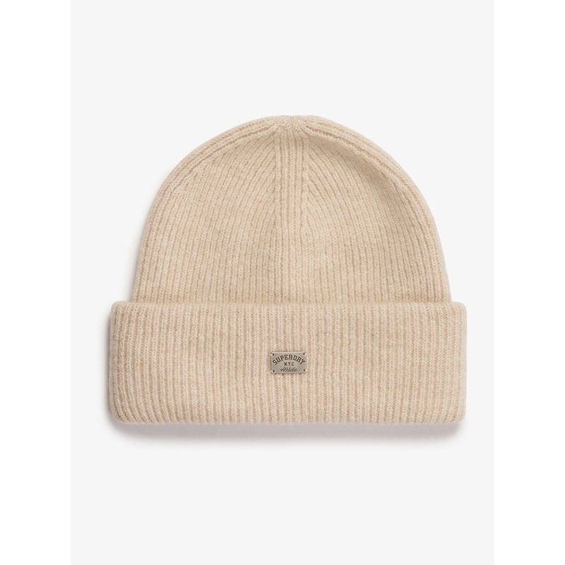 Superdry Brown Rib Knitted Beanie Hat