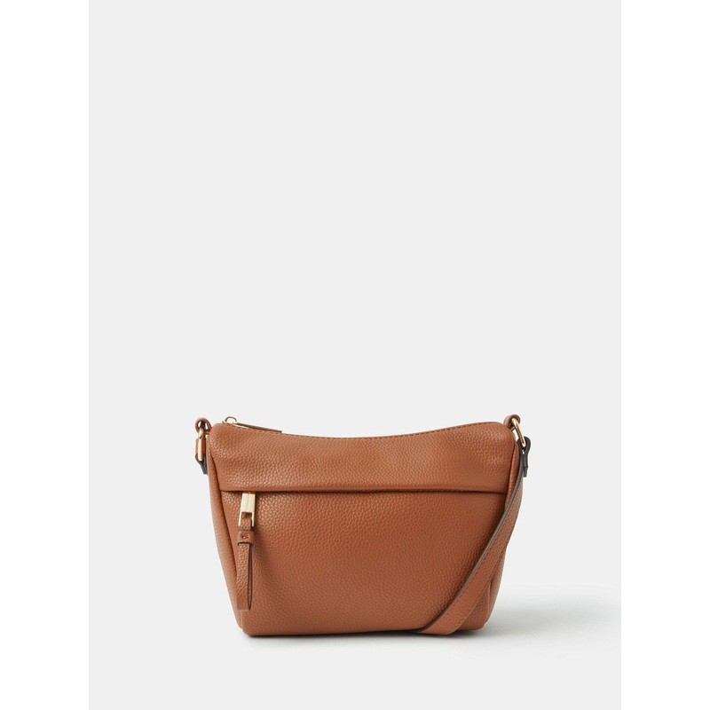 Accessorize Natural Zip Front Cross-Body Bag