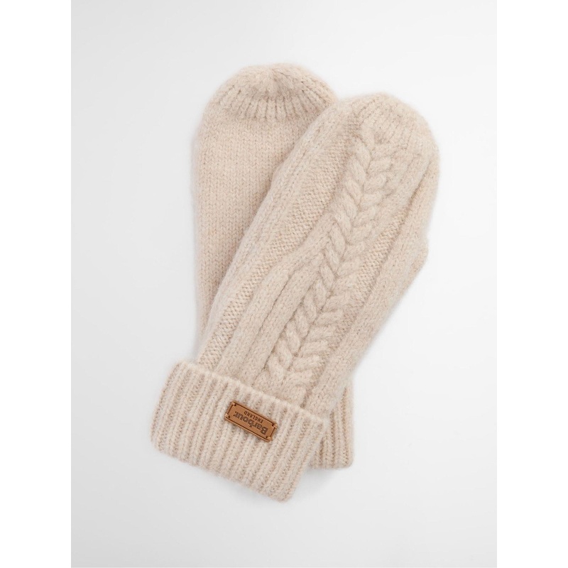 Barbour Cream Elsdon Knitted Mittens