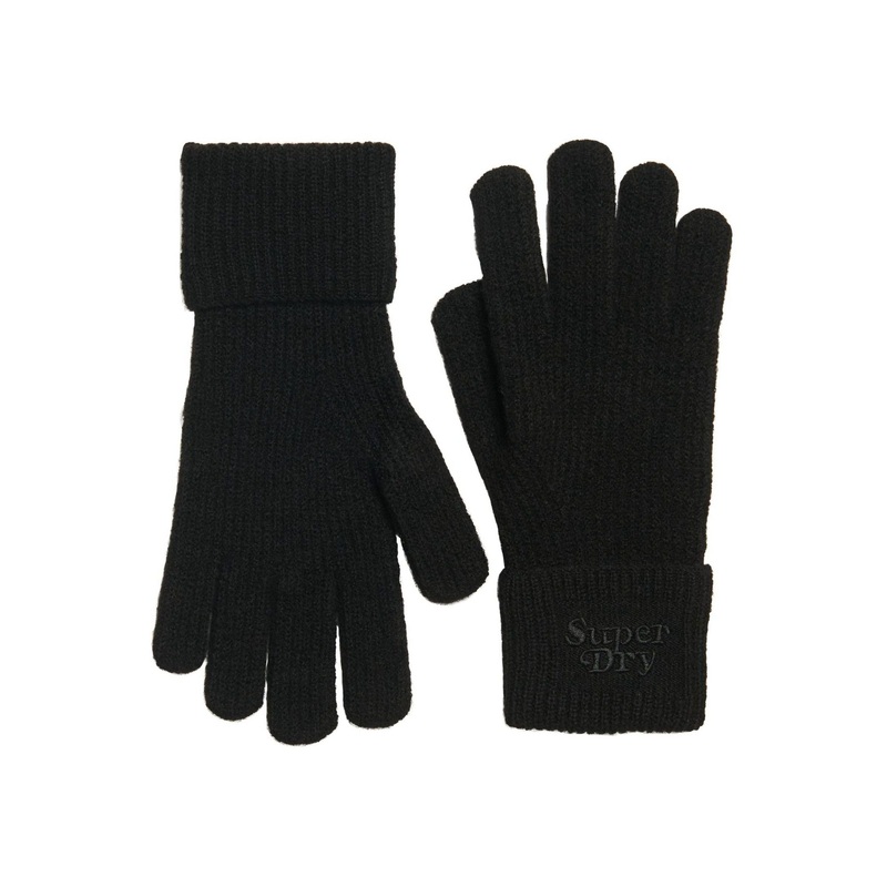 Superdry Black Soft Rib Knit Gloves