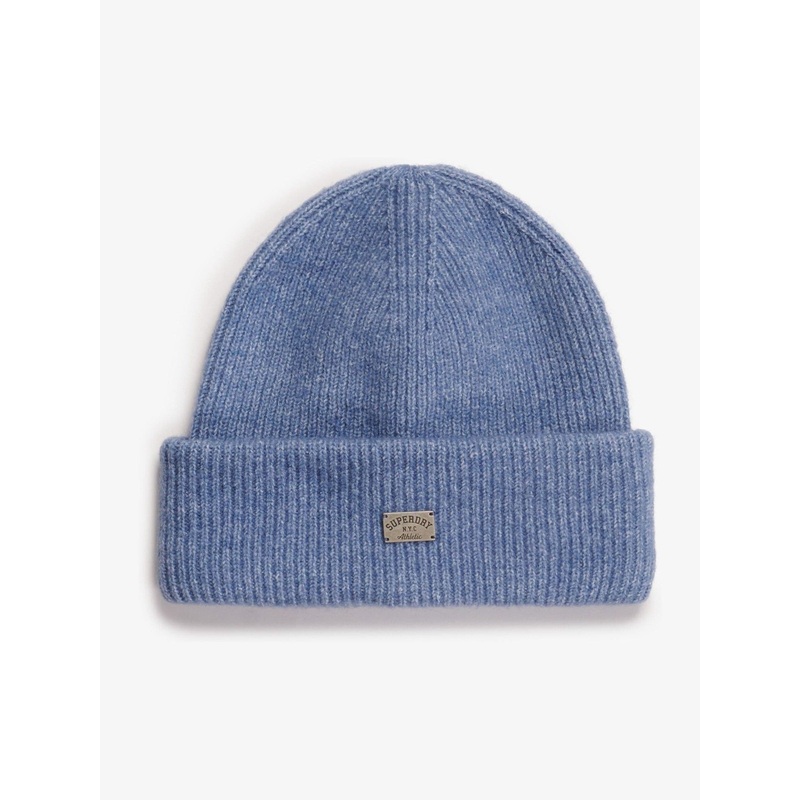 Superdry Blue Rib Knitted Beanie Hat