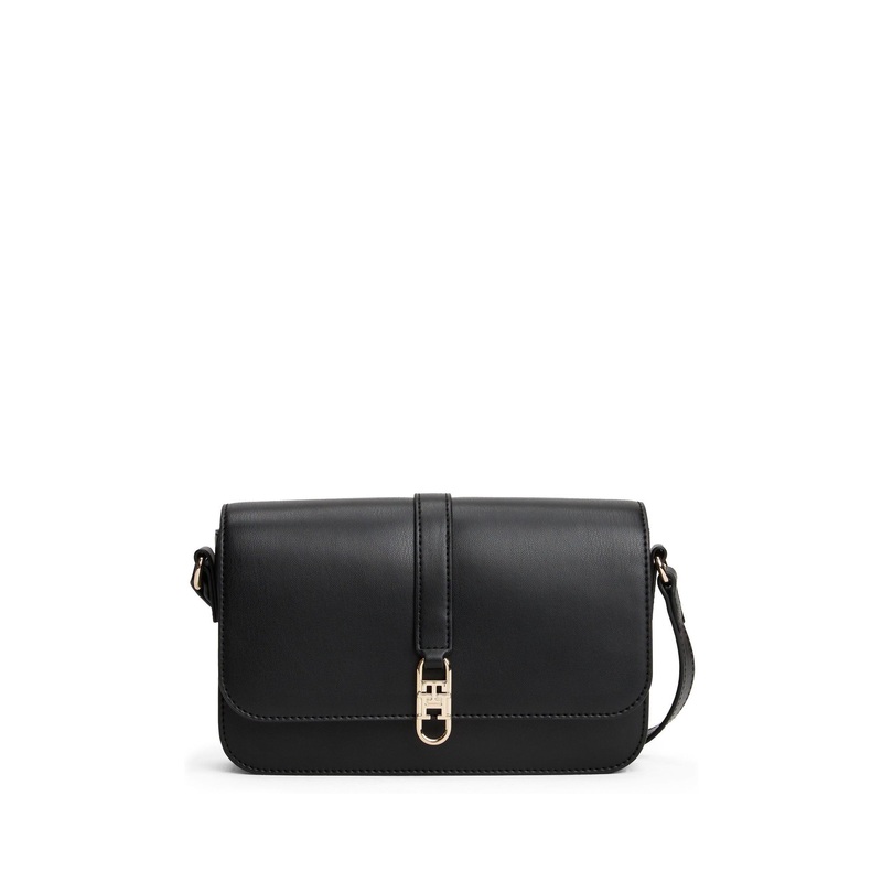 Tommy Hilfiger Black/White Flap Cross-Body Bag
