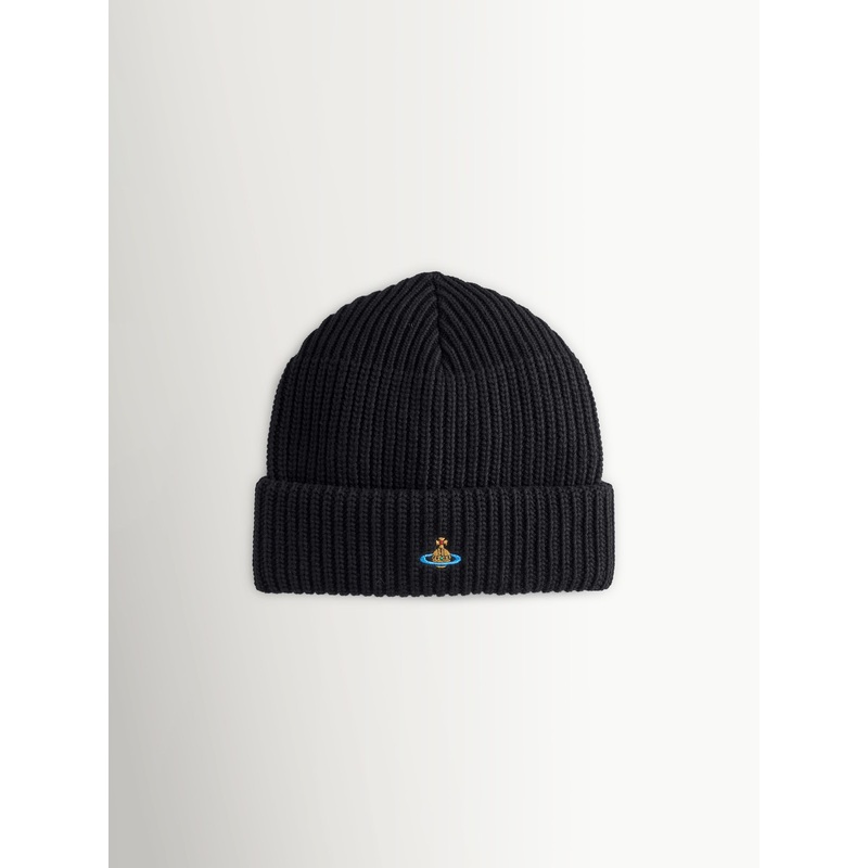 Vivienne Westwood Black Sporty Beanie Hat
