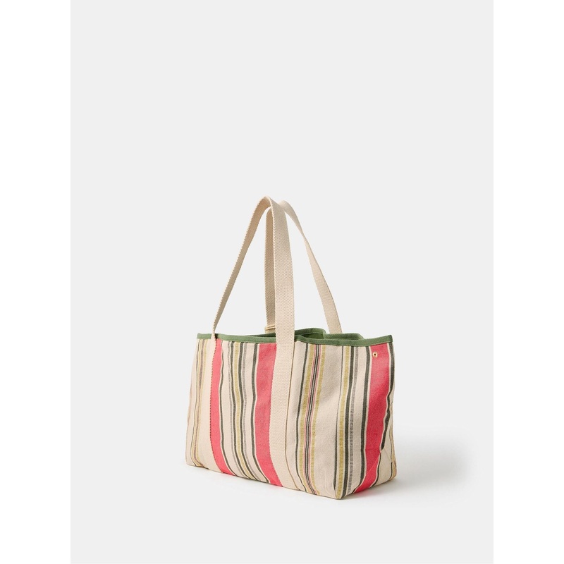 Accessorize Natural Stripe Canvas Tote Bag