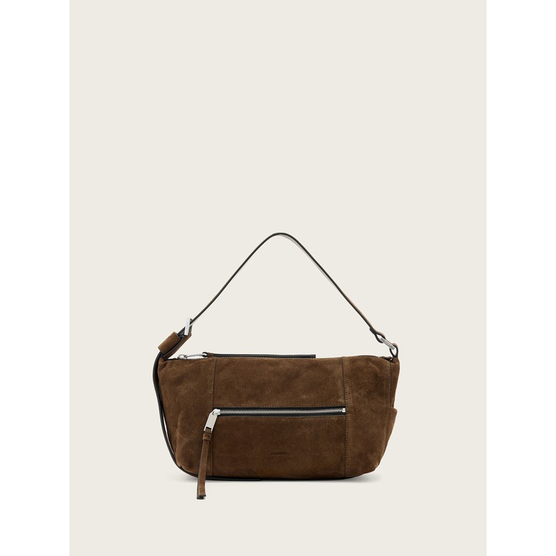 AllSaints Brown Vega Suede Shoulder Bag