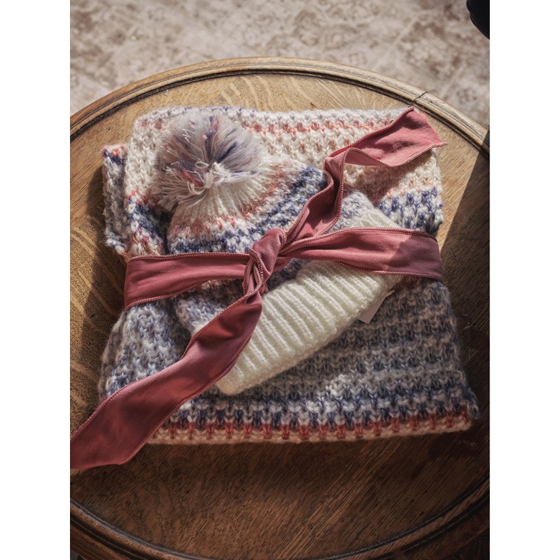 FatFace Blue Spacedye Bobble Hat and Snood Gift Set