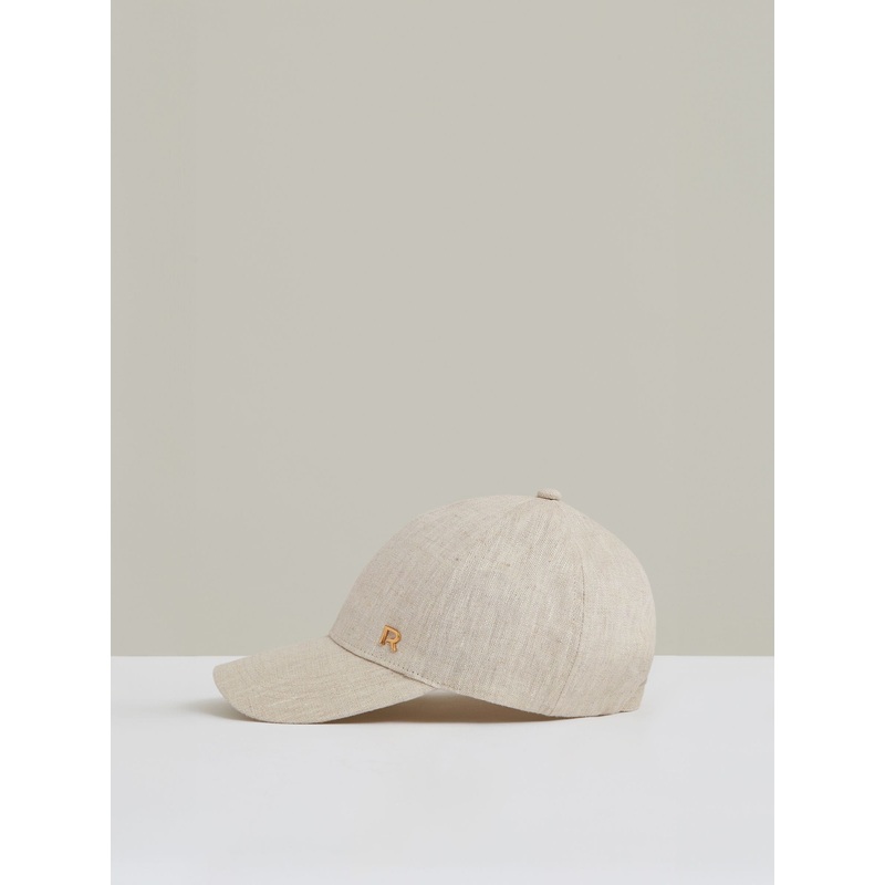 Reiss Neutral Lilly Linen Logo Baseball Cap