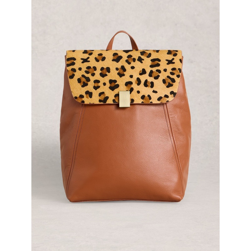 White Stuff Brown Coco Leather Backpack