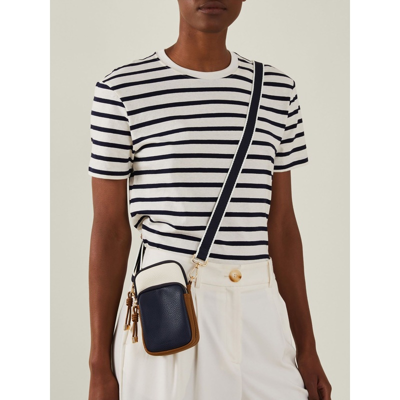 Accessorize Black Webbing Strap Zip Phone Bag