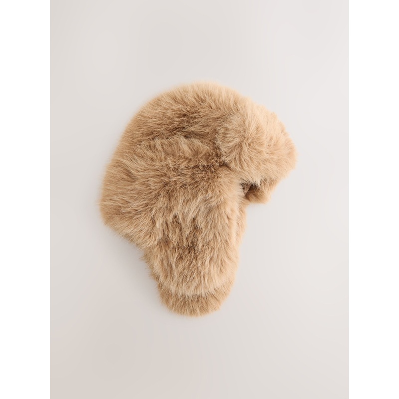 Camel Faux Fur Trapper Hat