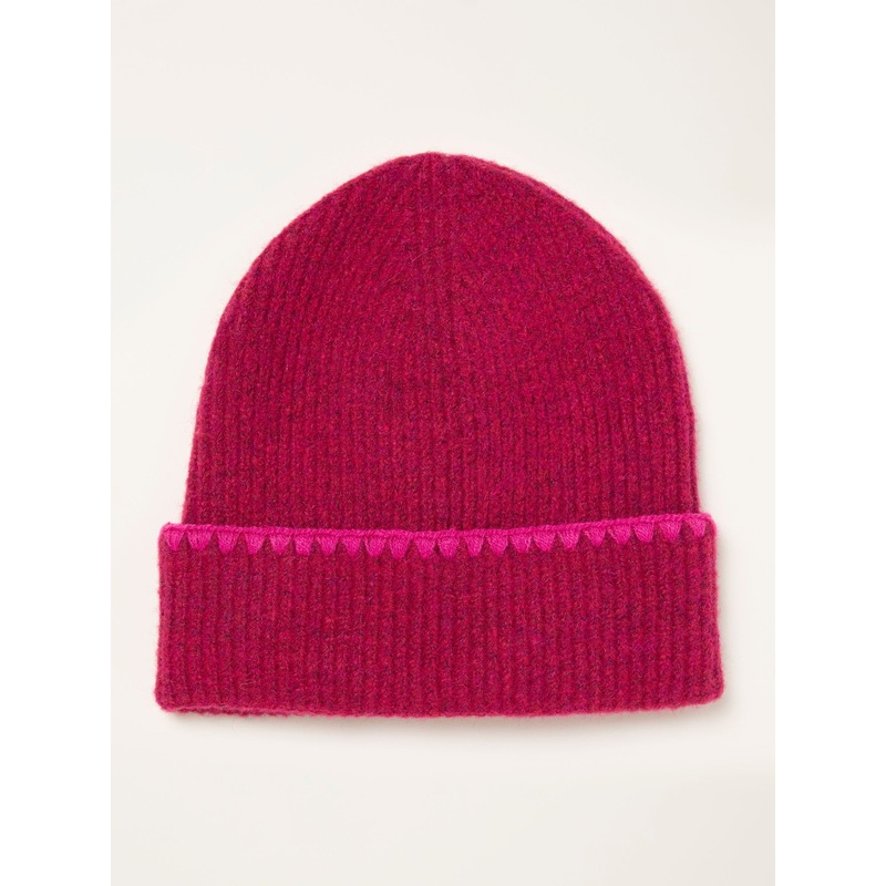 FatFace Pink Whipstitch Beanie