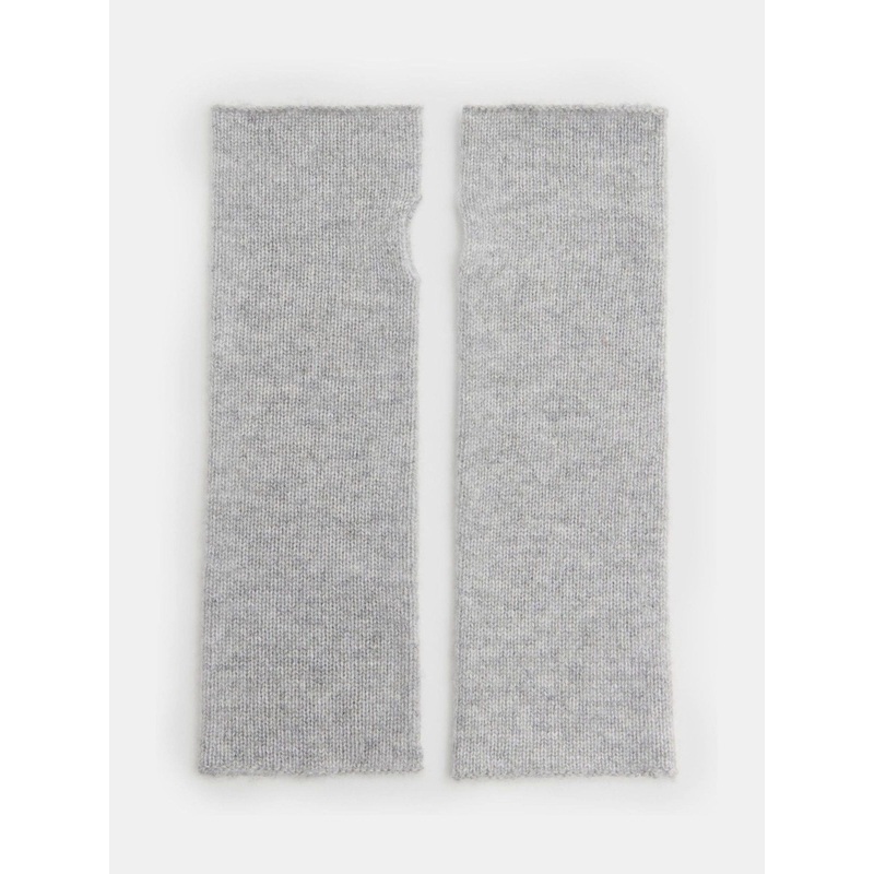 Hush Grey Cashmere Fingerless Winter Gloves