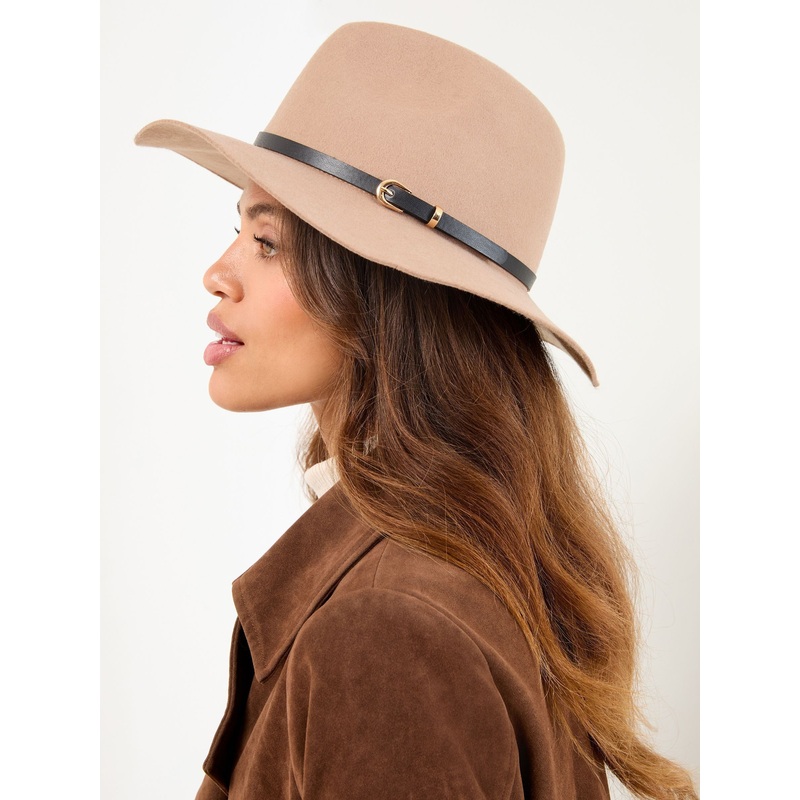 Lipsy Neutral Belt Trim Fedora Hat