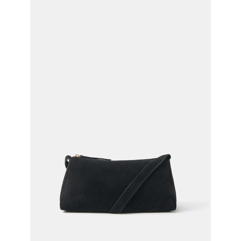 Accessorize Black Suede Cross-Body Bag