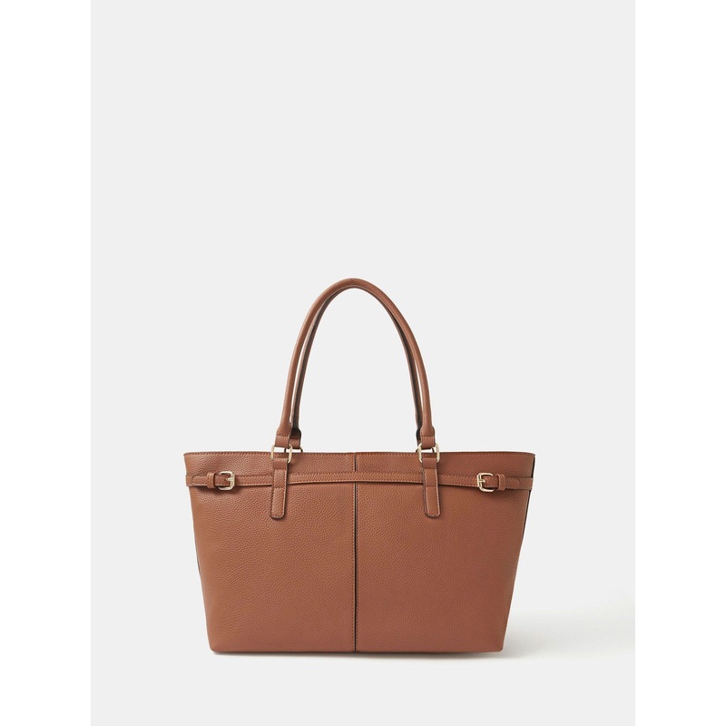 Accessorize Brown Buckle Strap Tote Bag