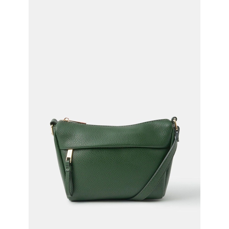 Accessorize Green Zip Front Cross-Body Bag
