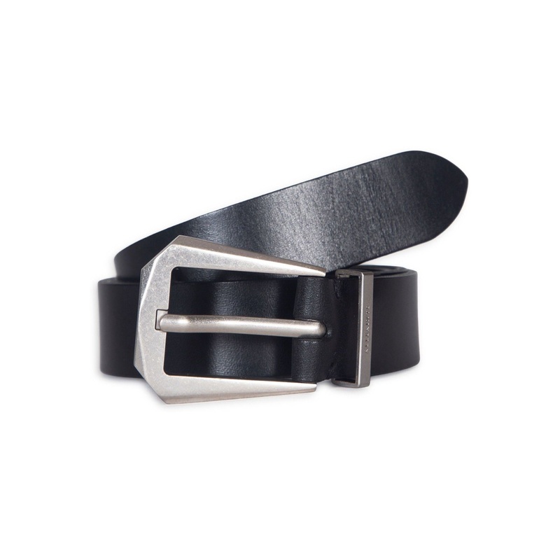 AllSaints Black 30MM Western Hex Belt