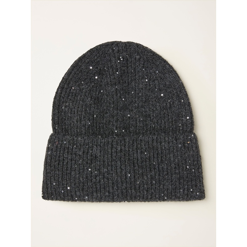 FatFace Charcoal Grey Sequin Beanie