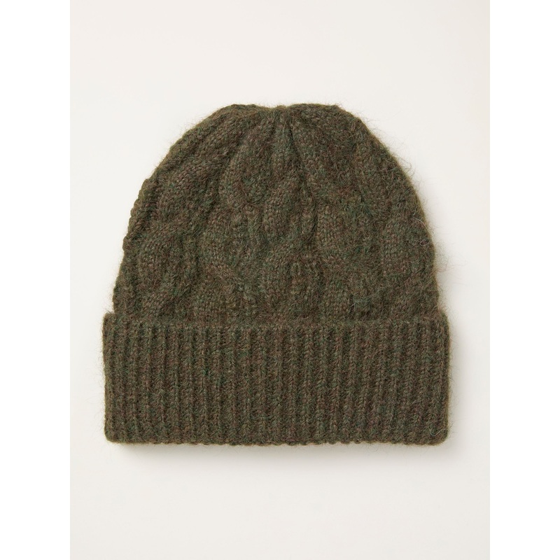 FatFace Green Cable Beanie