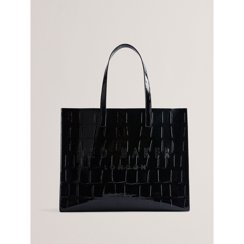 Ted Baker Black Large Allicon Croc Effect Icon Bag
