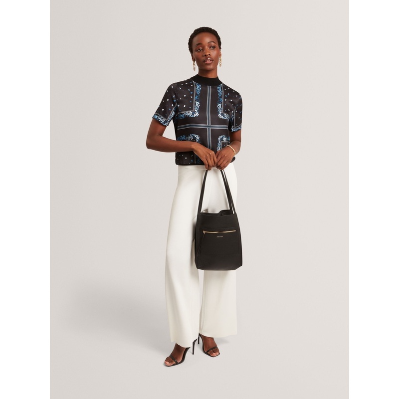 Ted Baker Black Small Taala Soft Slouch Leather Tote