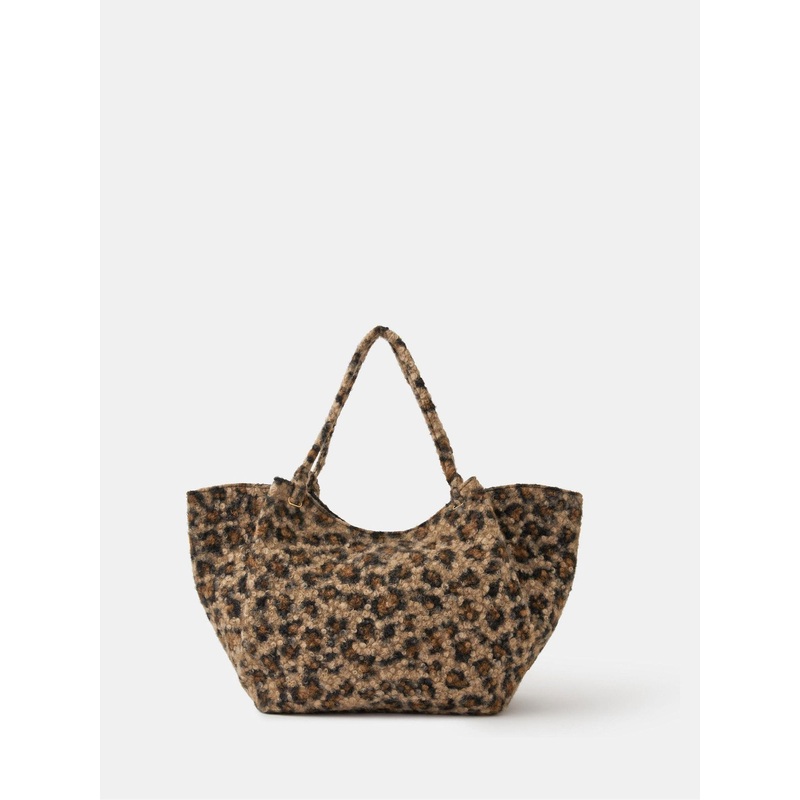Accessorize Animal Leopard Print Teddy Shoulder Bag