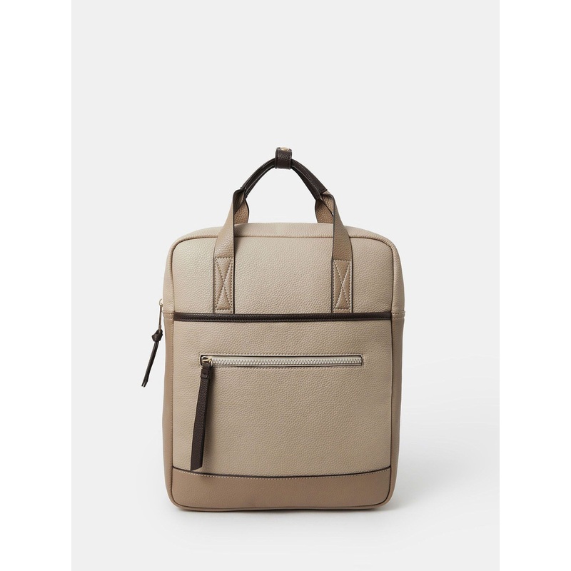 Accessorize Brown Pocket Top Handle Backpack