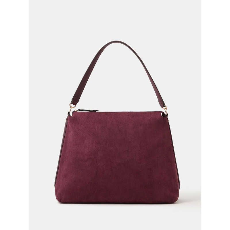Accessorize Red Large Slouchy Suedette Handbag