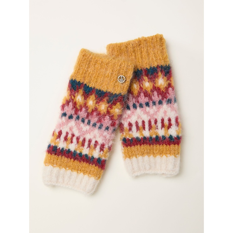 FatFace Luna Mustard Yellow Fairisle Cuff