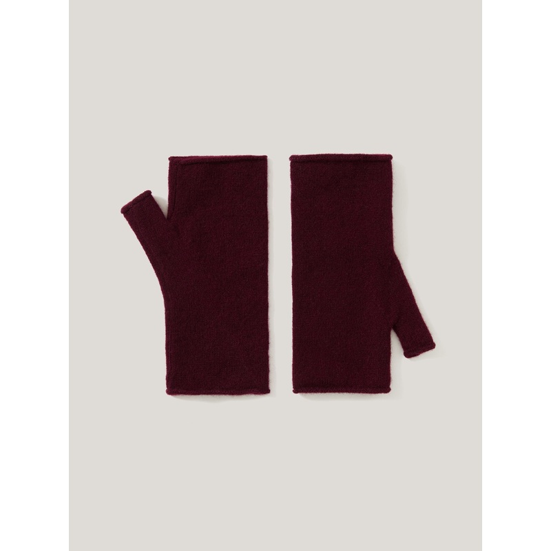 Jigsaw Maroon Cashmere Mittens