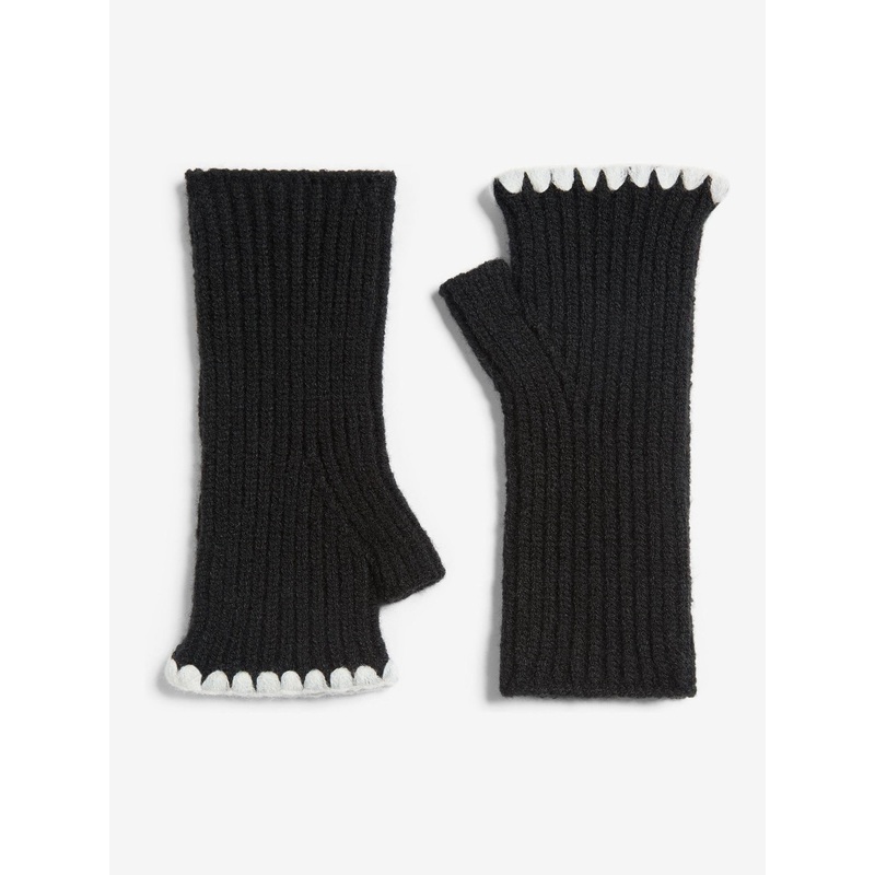 Lipsy Black Whipstitch Fingerless Gloves