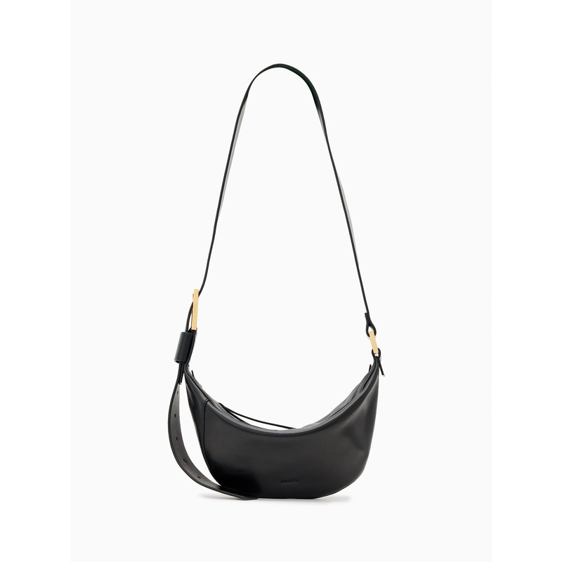 AllSaints Black Luna Leather Cross-Body Bag