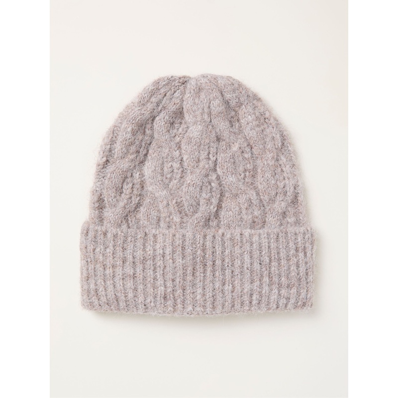 FatFace Oatmeal Cable Beanie