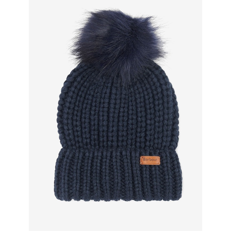 Barbour Navy Saltburn Pom Beanie Hat