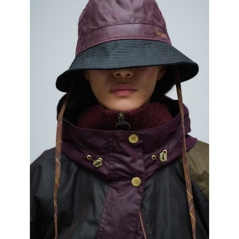 Barbour Red Brackley Wax Bucket Hat