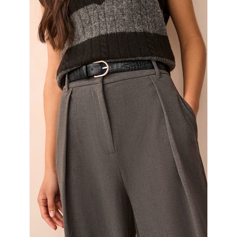 Black Croc Regular Leather Belt