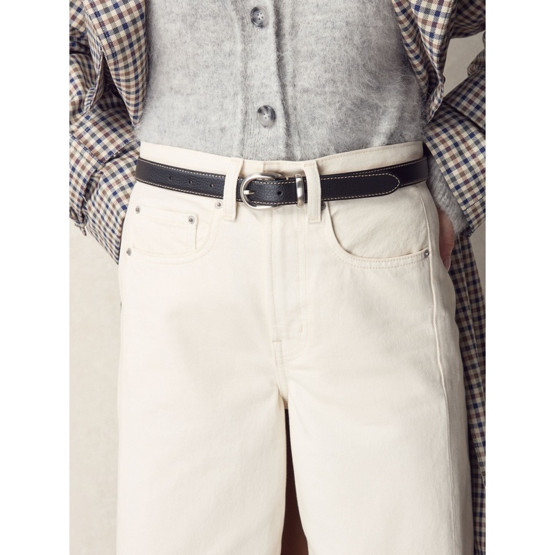 Black Premium Made In Italy Mid Width Belt