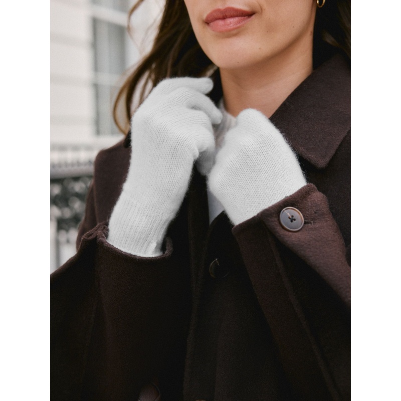 Grey 100% Cashmere Gloves