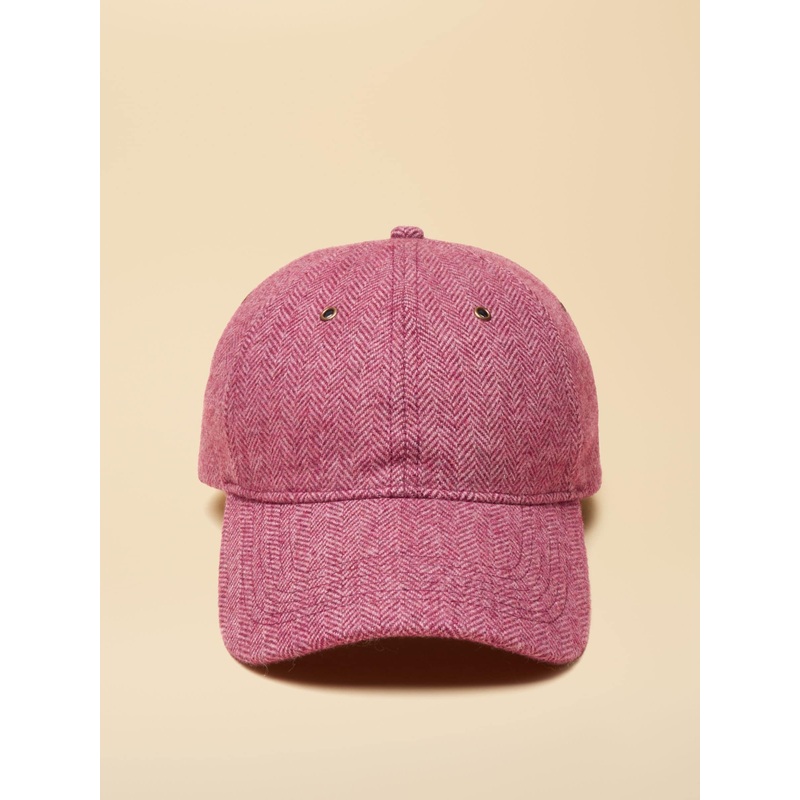 Joules Unisex Perry Plum Purple Tweed Baseball Cap
