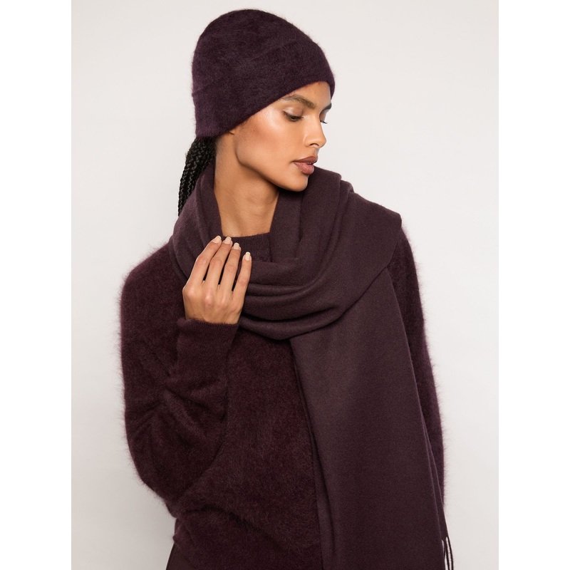 Reiss Burgundy Alba 100% Cashmere Beanie