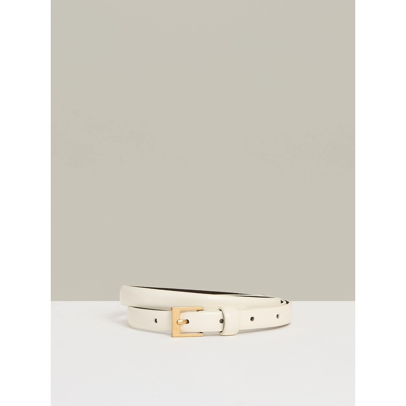 Reiss Off White Holly Thin Leather Belt