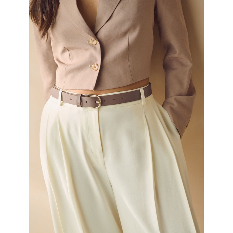 Taupe Brown Regular Leather Belt