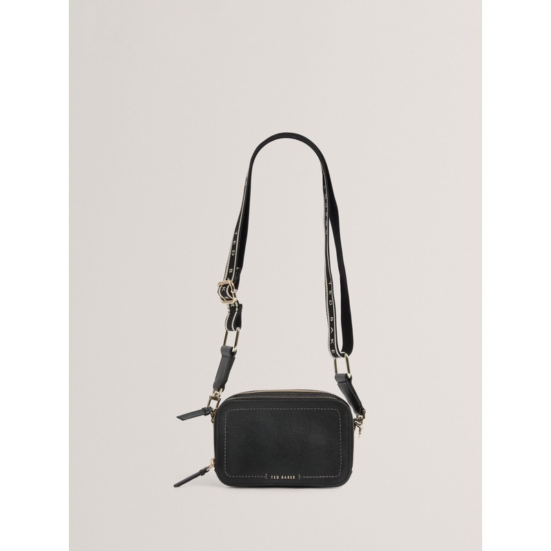 Ted Baker Black Linzie Webbing Leather Small Cross-Body Camera Bag