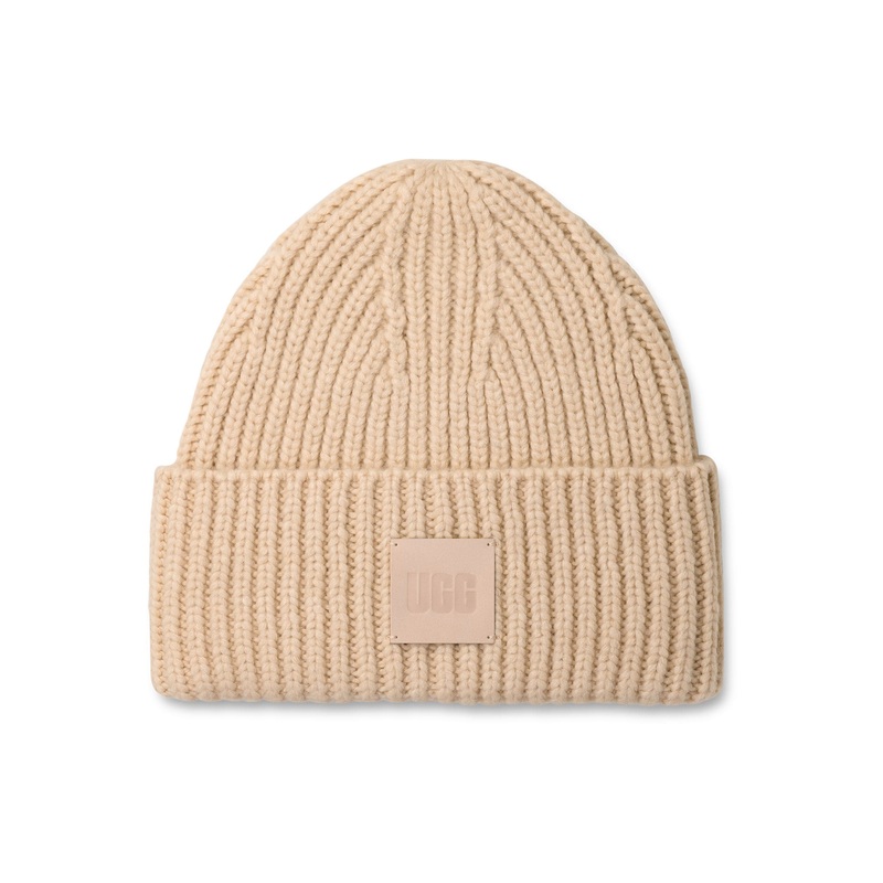 UGG Cream Chunky Rib Beanie Hat