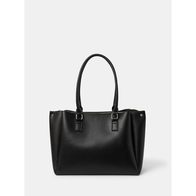 Accessorize Black Triple Compartment Shoulder Bag