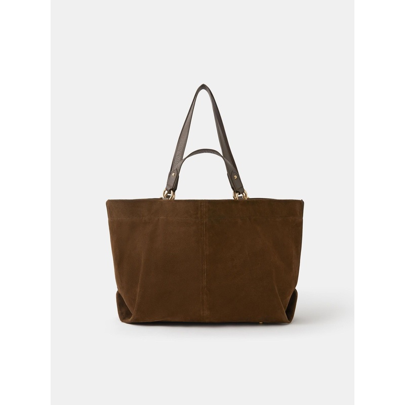 Accessorize Brown Multi Strap Suede Tote Bag
