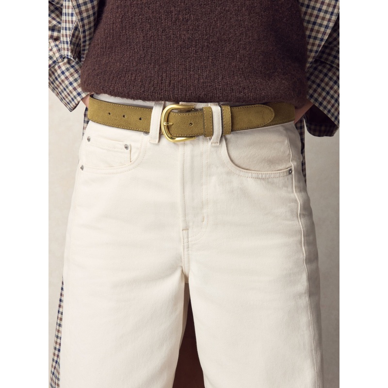 Muted Green Premium Made in Italy Suede Belt