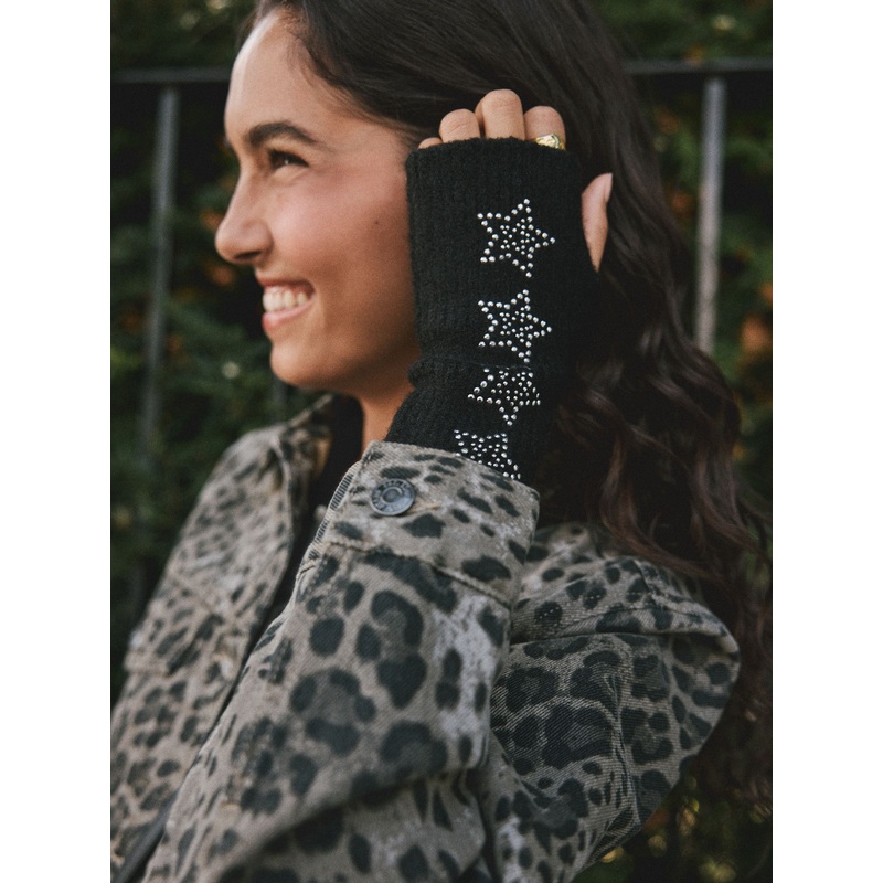 Rockett St George Black Star Studded Handwarmers