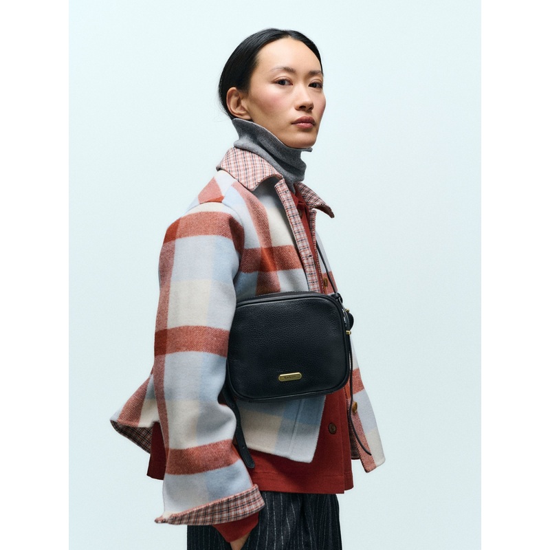 Barbour Black Daphne Leather Crossbody Bag
