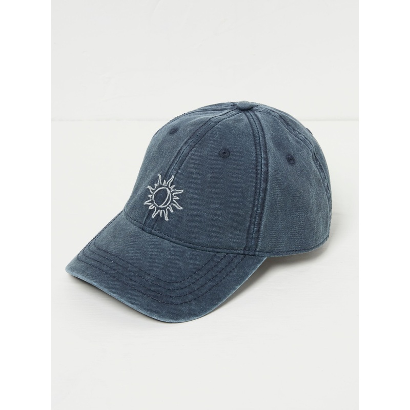 FatFace Blue Embroidered Sun 100% Cotton Cap
